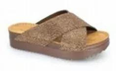 Brown Openwork Wedge Sandals, , large image number 0