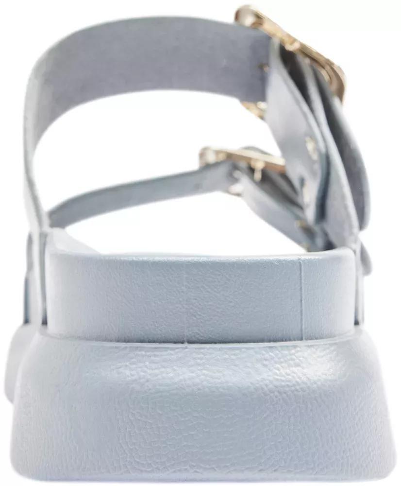 Blue Flat Slider Sandals With Buckles, , large image number 5