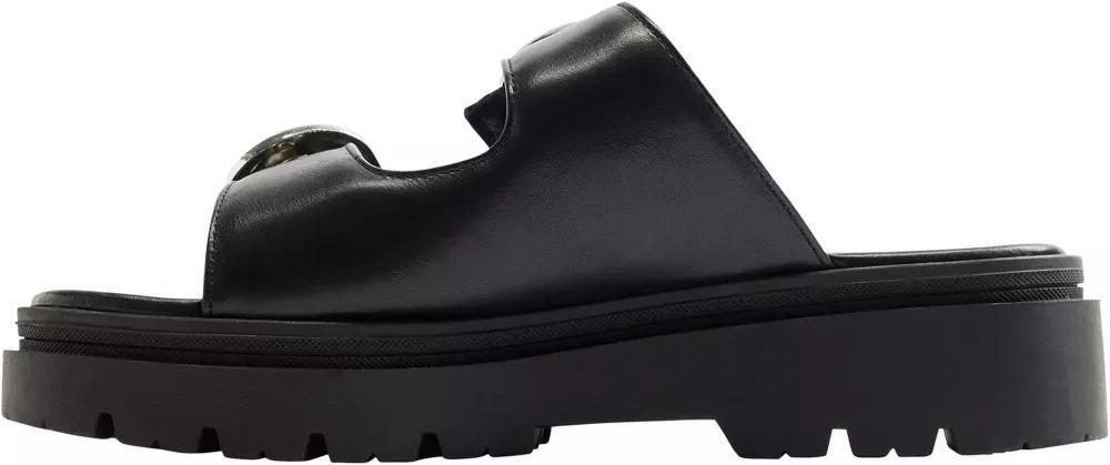 Black Buckle Detail Slippers, , large image number 3
