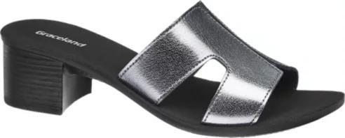 Black And Silver Slipper With Heel, Women, , large image number 2