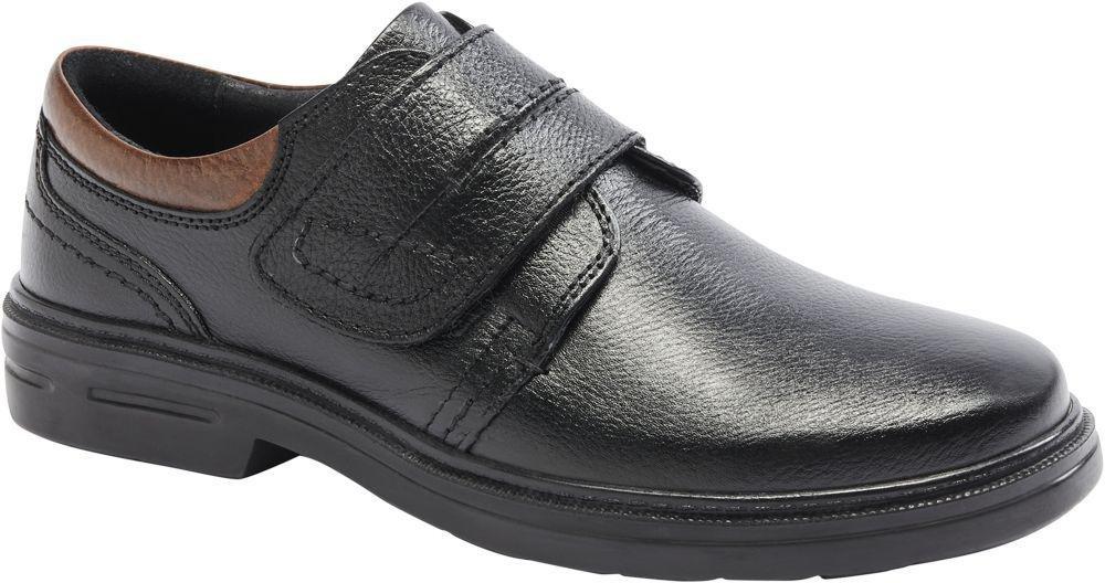 Black Leather Slip On Shoes, , large image number 1