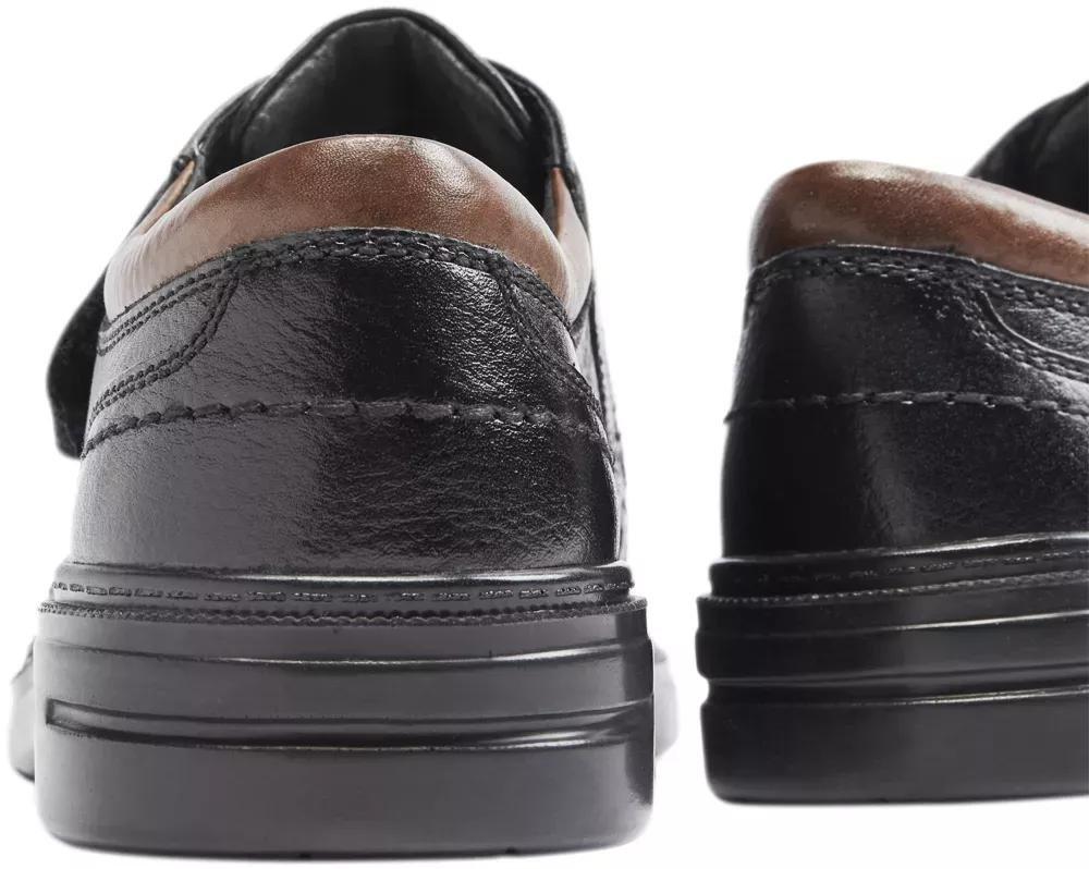 Black Leather Slip On Shoes, , large image number 5