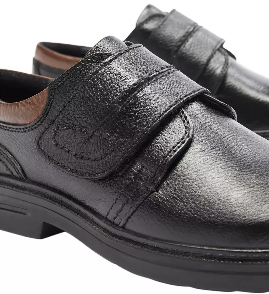 Black Leather Slip On Shoes, , large image number 6