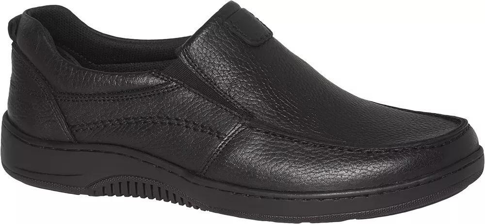 Black Leather Slip On Formal Shoes, , large image number 0