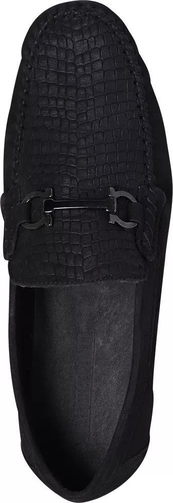 Black Leather Slip On Loafers, , large image number 1