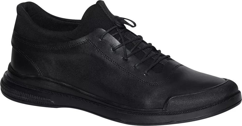 Black Leather Slip On Shoes, , large image number 0