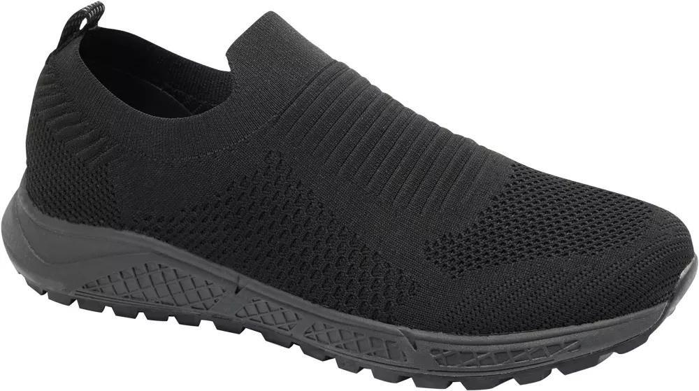 Black Casual Slip-On Sneakers, , large image number 1