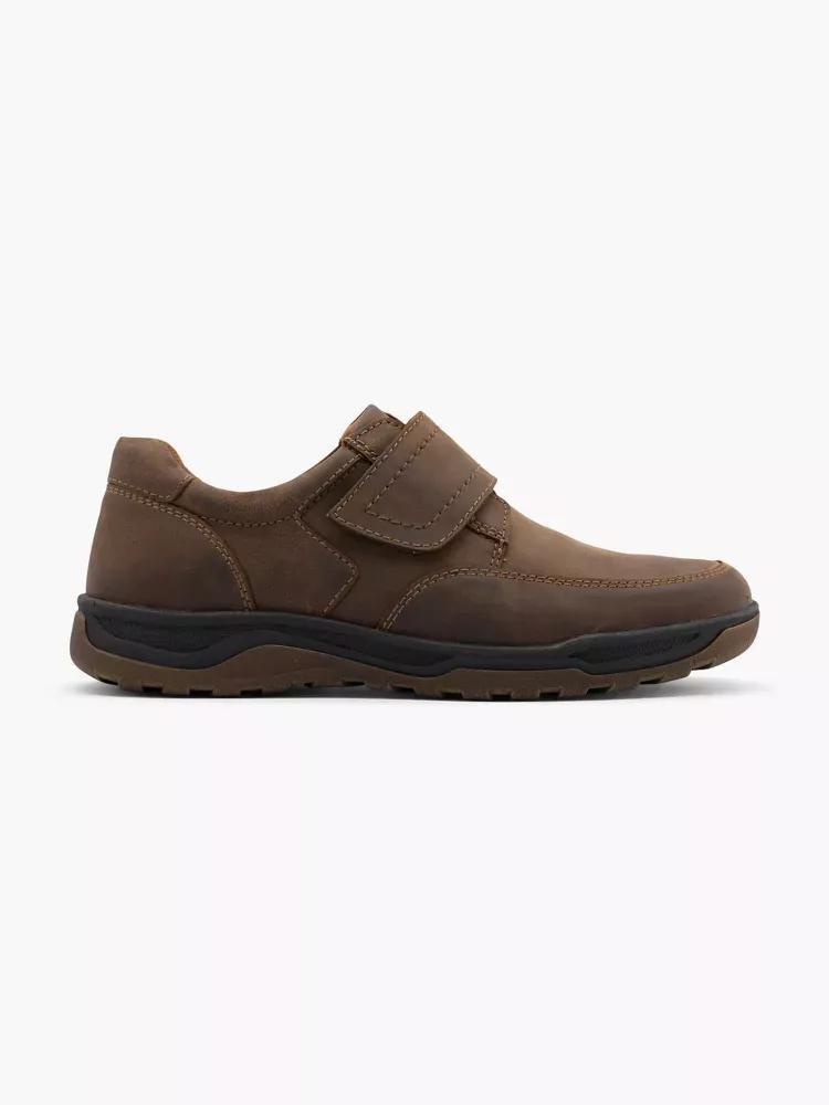 Brown Leather Comfort Slip-On, No Color, large image number 0