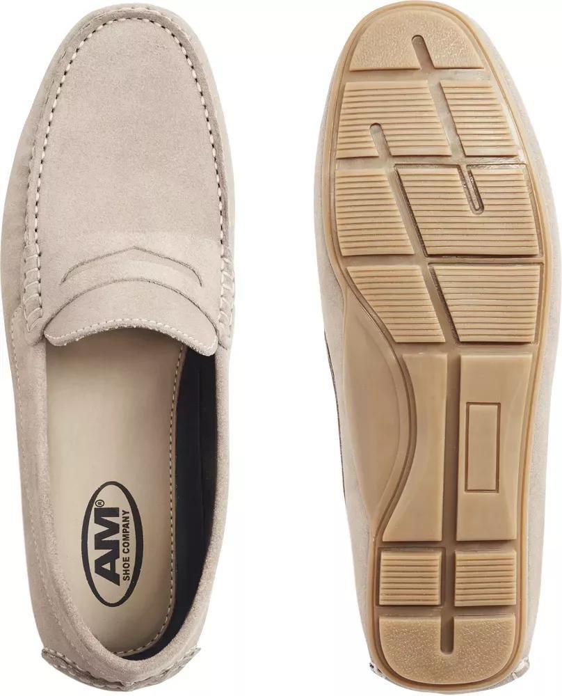 Beige Gommino Suede Loafers, , large image number 4