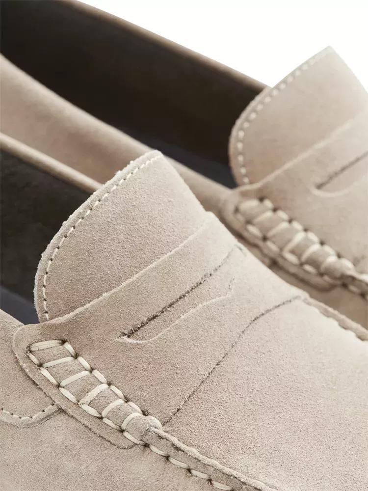 Beige Gommino Suede Loafers, , large image number 6