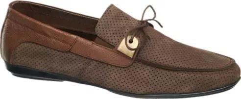 Brown Perforated Casual Loafers, Men, , large image number 2