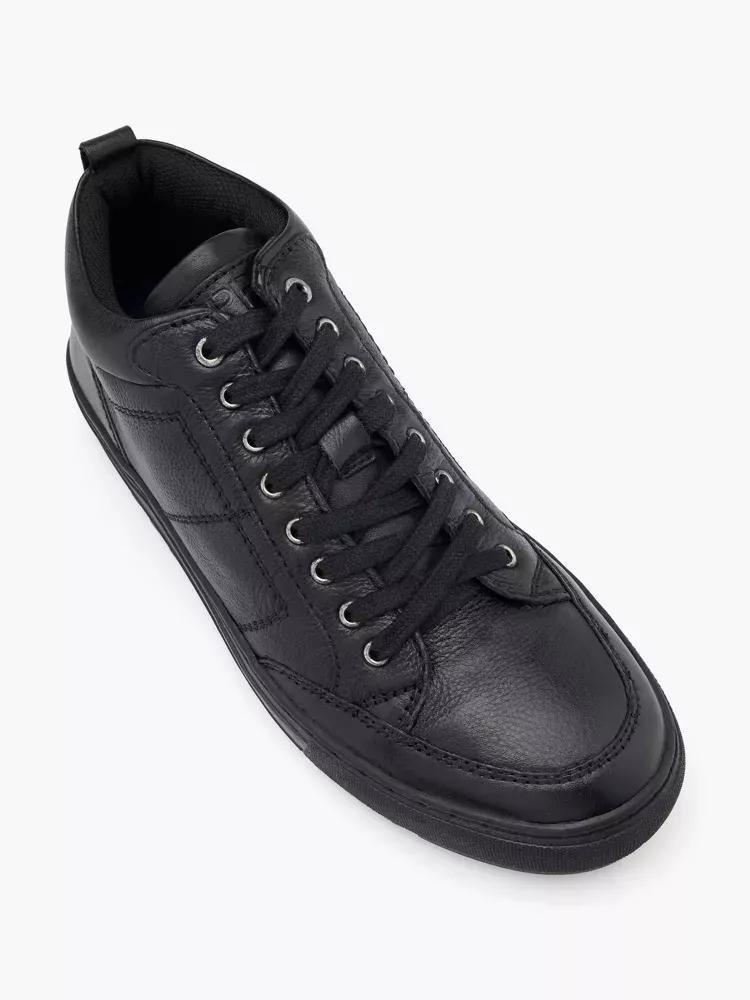 Black Leather Sneakers, , large image number 1