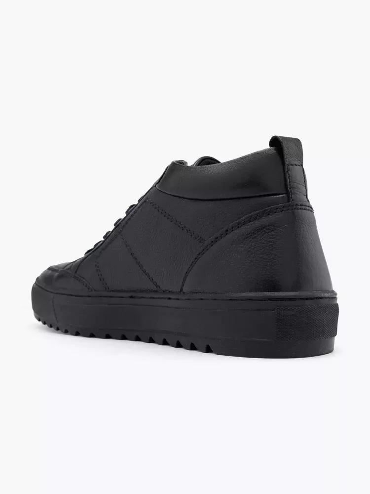 Black Leather Sneakers, , large image number 2