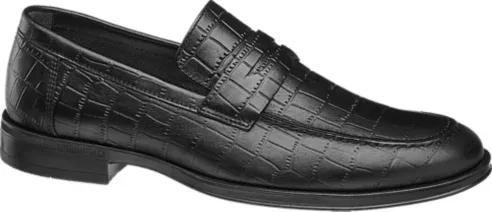 Black Animal Print Leather Loafers, Men, , large image number 2