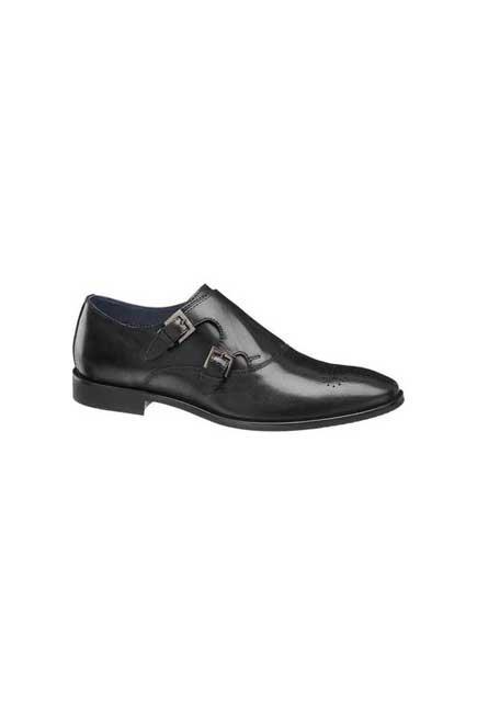 AM SHOE Formal Slip-Ons Black Leather, , large image number 0