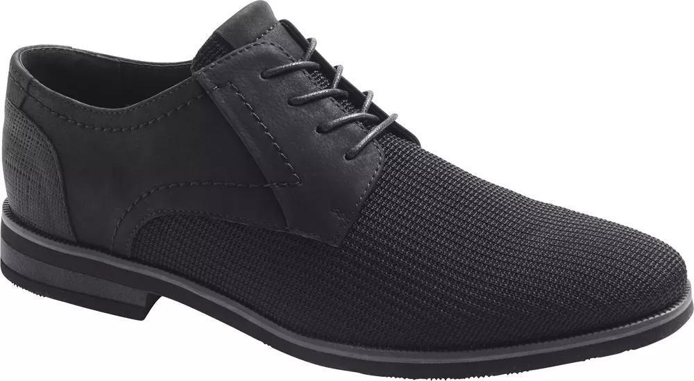 Black Elegant Lace-Up Shoes, , large image number 1