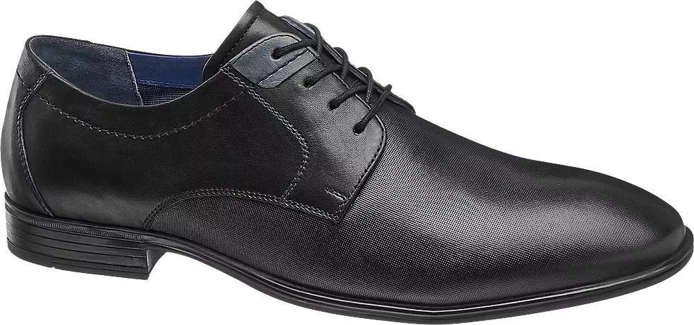 Black Leather Business Lace-Ups Shoes, , large image number 0