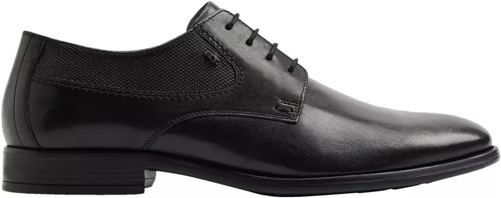 Black Leather Derby Shoes, , large image number 1