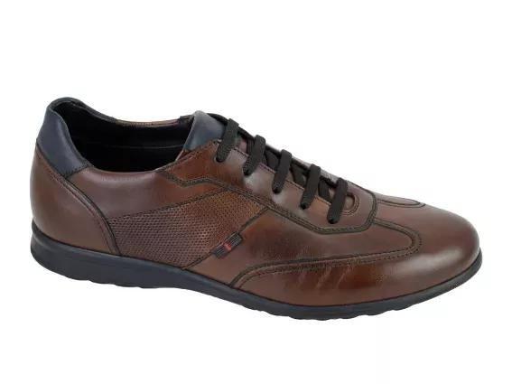 Brown Leather Lace-Ups Shoes, , large image number 0