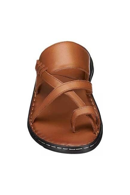 Brown Strappy Slides, , large image number 1