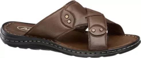 Brown Criss Cross Slide Sandals, , large image number 2