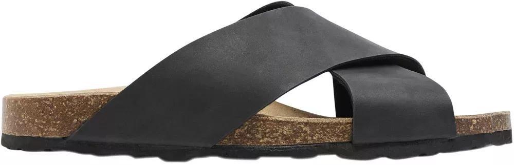 Black Leather Open Toe Mules, , large image number 2
