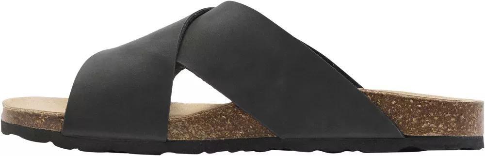 Black Leather Open Toe Mules, , large image number 3