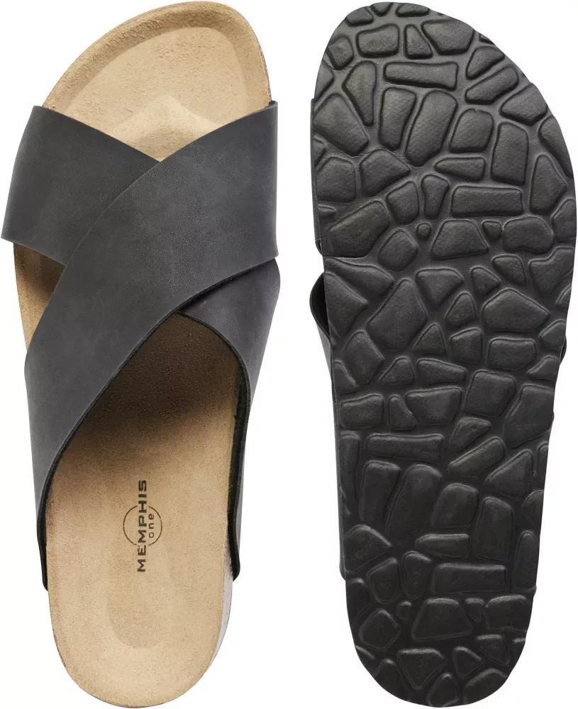 Black Leather Open Toe Mules, , large image number 4