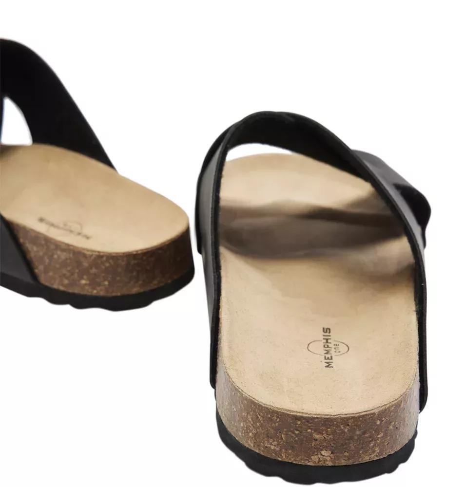 Black Leather Open Toe Mules, , large image number 5
