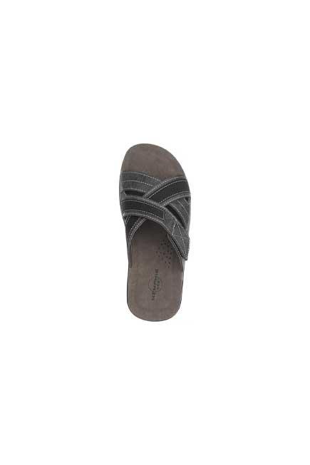 Grey Criss Cross Strappy Slide Sandals, , large image number 1