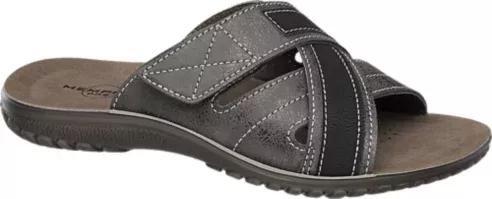 Grey Criss Cross Strappy Slide Sandals, , large image number 2