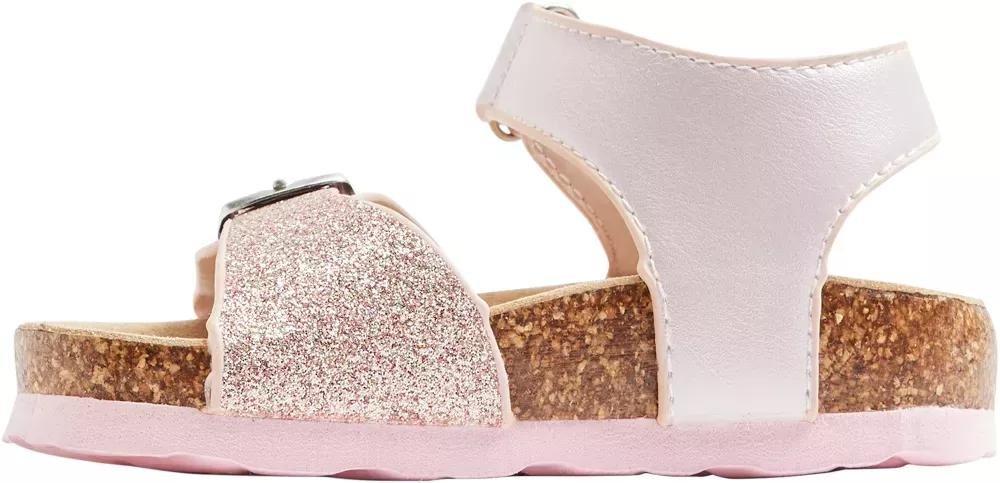 Pink Glitter Footbed Sandals, Kids Girls, , large image number 2