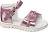 Cake Couture - Pink Metallic Sandals With Flower Decorations, Baby Girl
