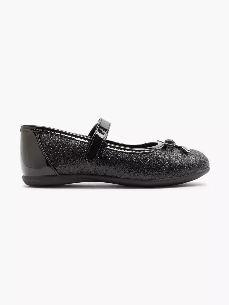 Black Glitter Ballerinas, Kids Girls, , large image number 0