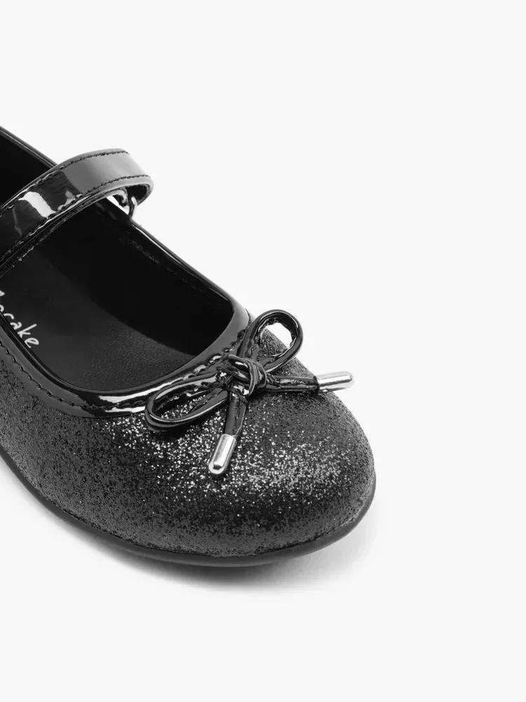 Black Glitter Ballerinas, Kids Girls, , large image number 1