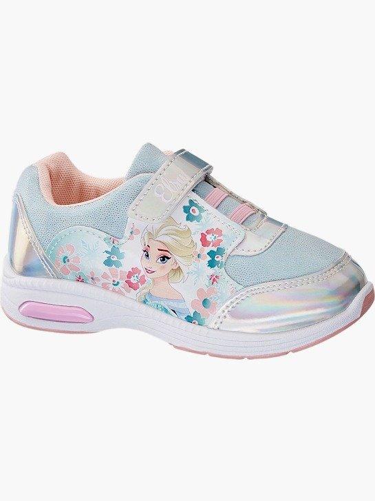 Sky Blue And Silver Sneakers With Frozen print, Kids Girl, , large image number 0