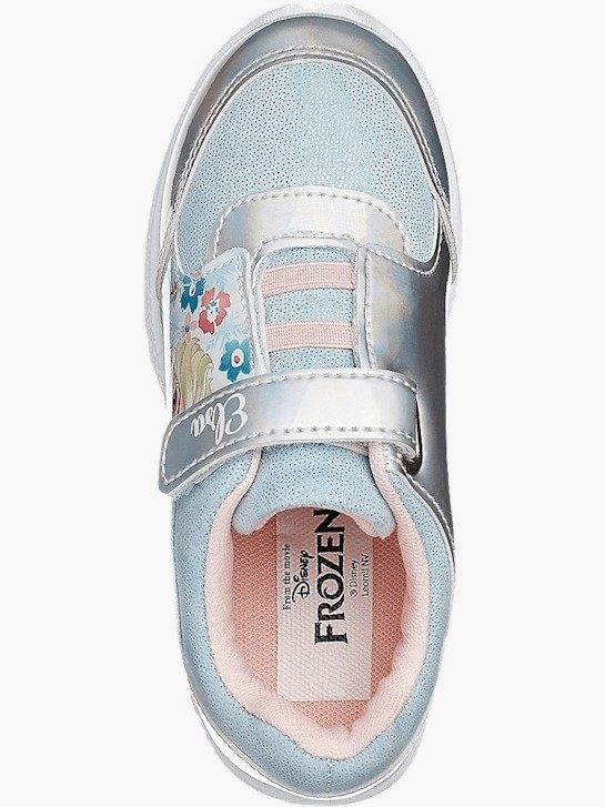 Sky Blue And Silver Sneakers With Frozen print, Kids Girl, , large image number 1