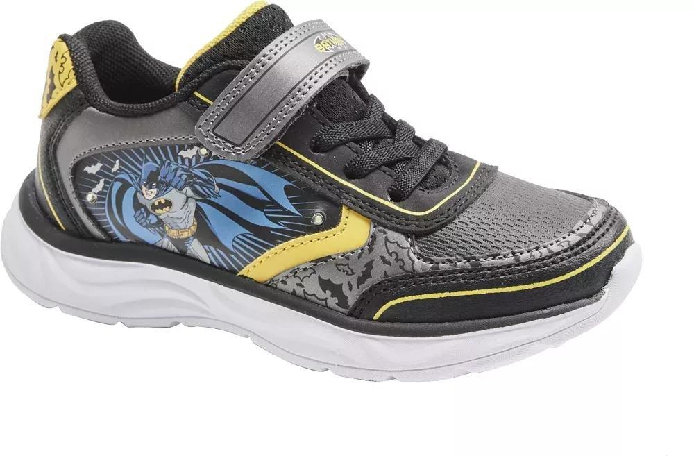 Grey Batman Velcro Shoes, Kids Boys, , large image number 1