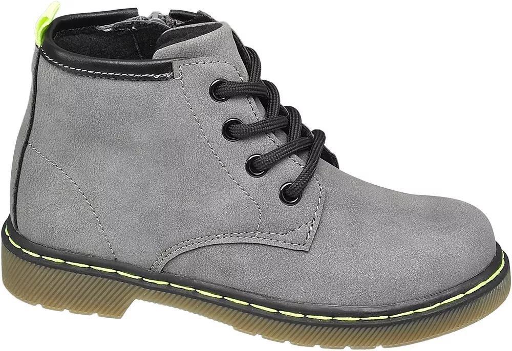 Grey Lace-Up Boots, , large image number 0