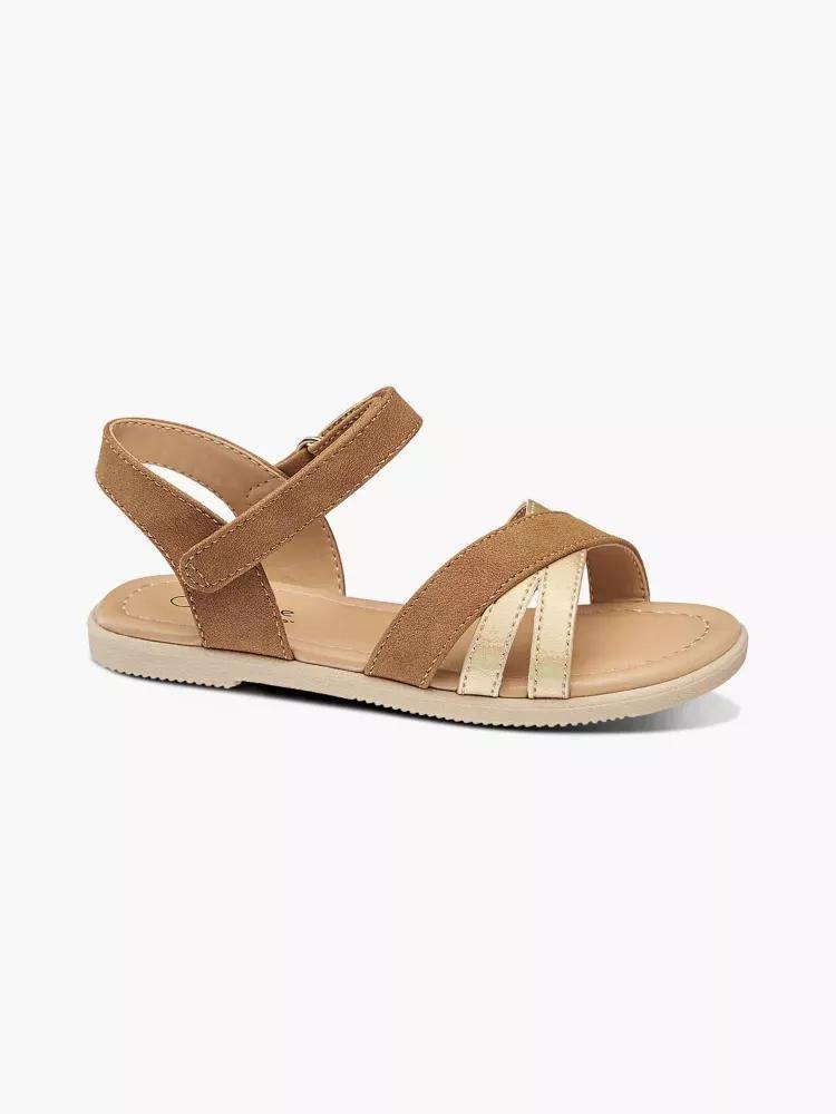 Brown Criss-Cross Sandals, Kids Girls, , large image number 4