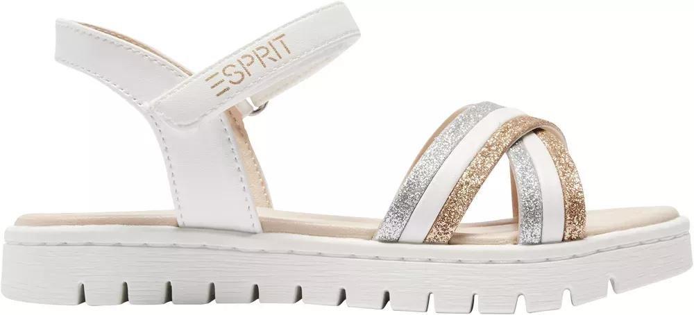 White Striped Sandals, Kids Girls, , large image number 2