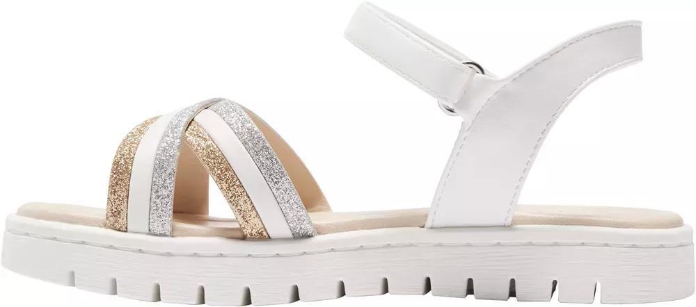 White Striped Sandals, Kids Girls, , large image number 3