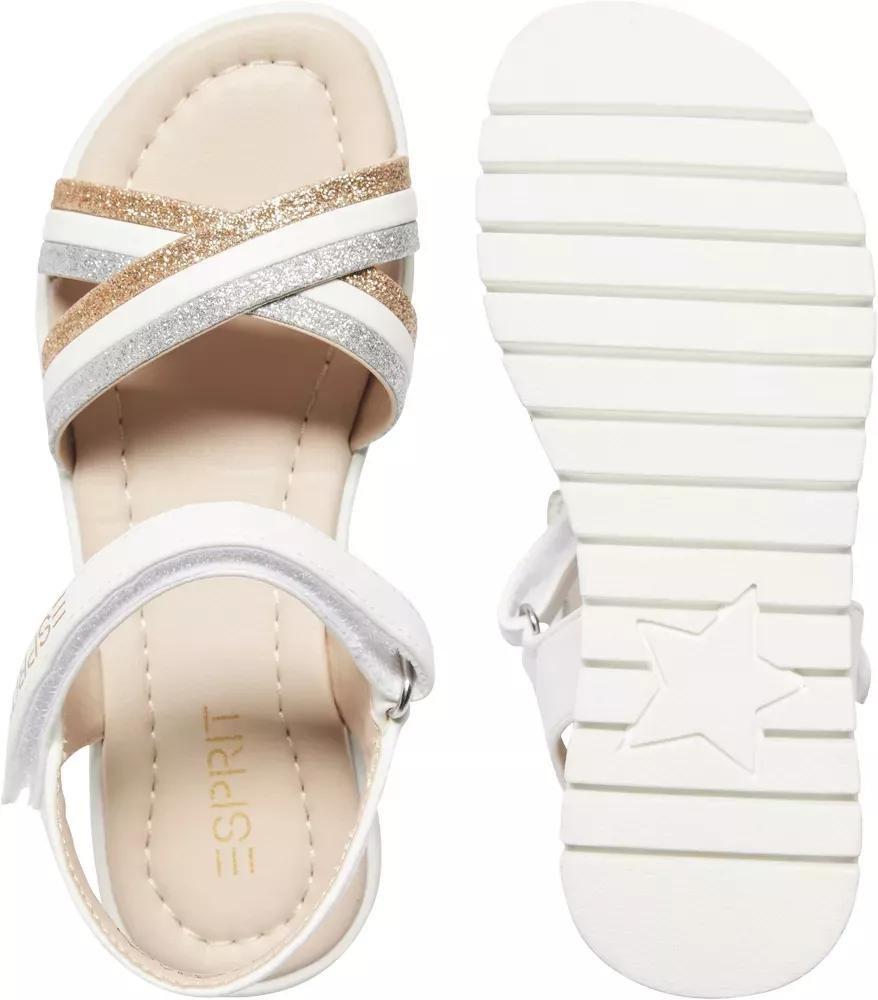 White Striped Sandals, Kids Girls, , large image number 4