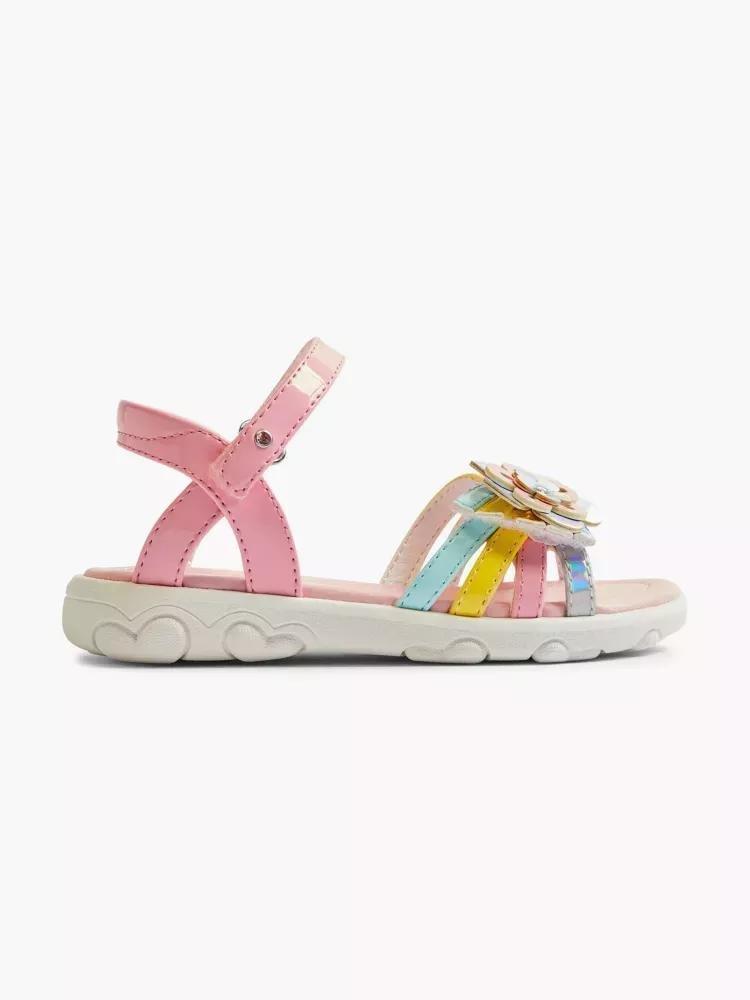 Pink Ankle Strap Sandal, Kids Girls, , medium