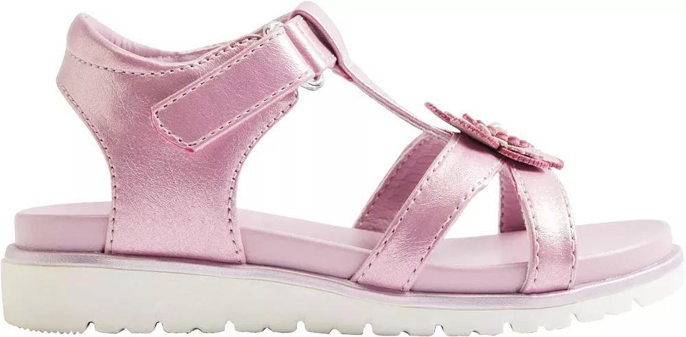 Pink Metallic Sandals, Kids Girls, , large image number 1
