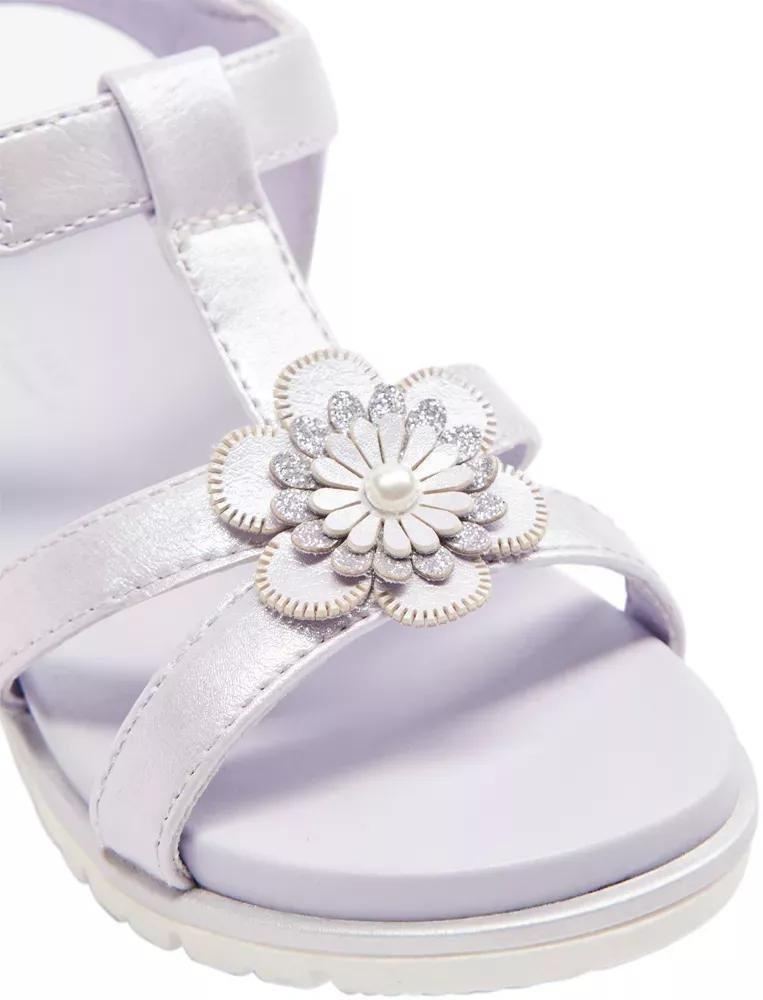 Purple Flower Sandals, Kids Girls, , large image number 6