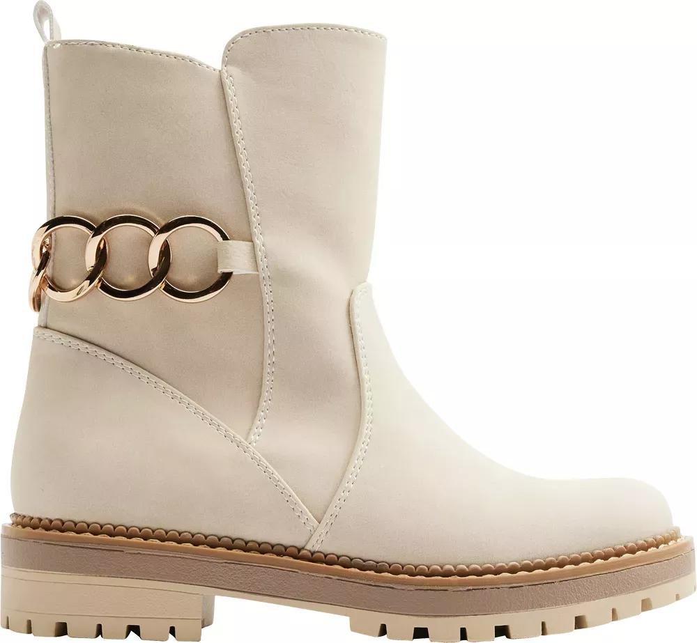 Beige Chain Detailed Boots, Kids Girls, , large image number 2
