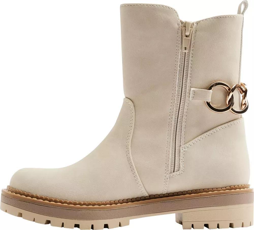 Beige Chain Detailed Boots, Kids Girls, , large image number 3