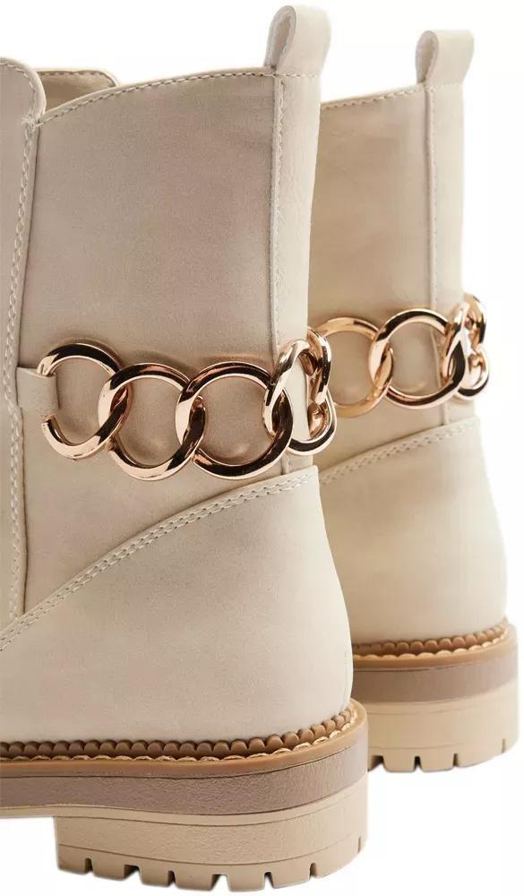 Beige Chain Detailed Boots, Kids Girls, , large image number 5