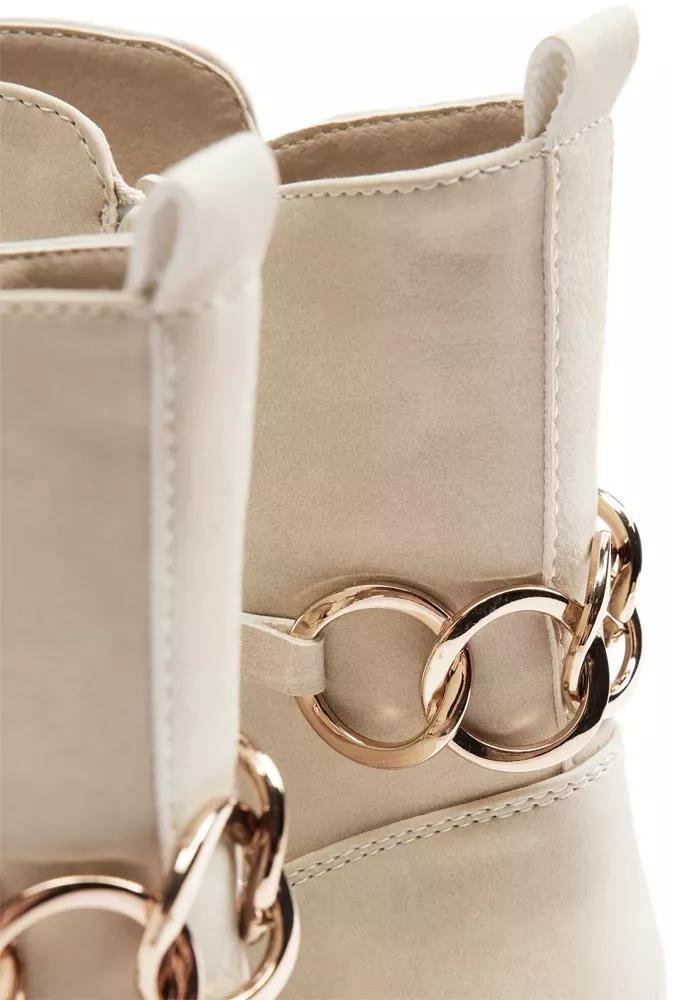 Beige Chain Detailed Boots, Kids Girls, , large image number 6